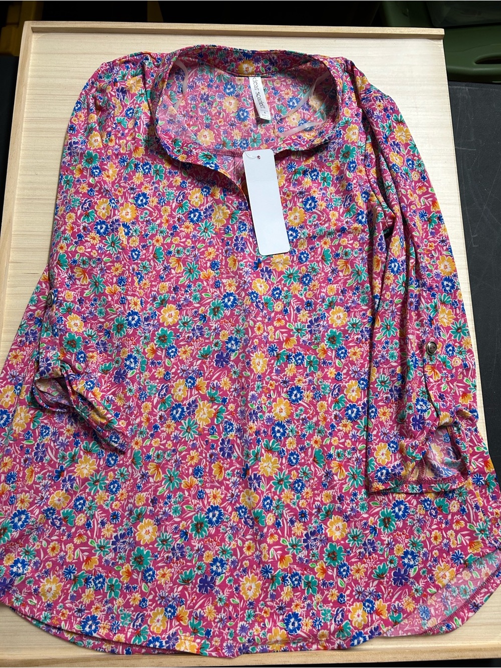 Dear Scarlett Vibrant Pink Floral Button-Down Shirt